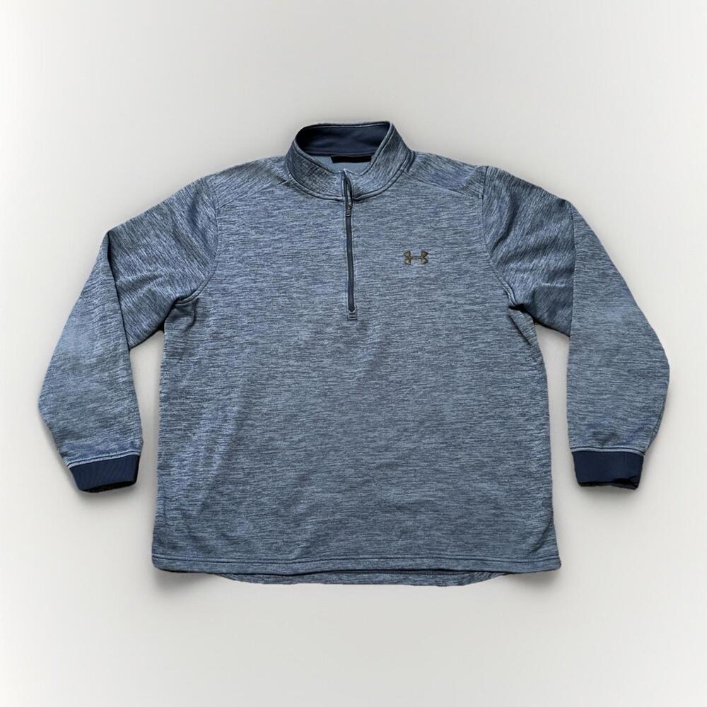 Under Armour Quarter Zip Pullover Mens XL Heather Blue Quick Dry Athletic